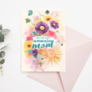 Muttertagskarte Druckbare Sentimental Karte Digitaler Download Karte Geschenk für Mama Blumenkarte Beste Mutter aller Zeiten Digitale DIY Muttertagskarte