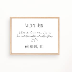 Welcome Home Print Welcome Poster Welcome Wall Art Printable Welcome Home Sign Farmhouse Decor Printable Card Wall Art Welcome Home Card