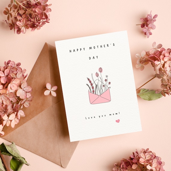Floral Mother's Day Card: Hand-Drawn Flowers (Digital Download)