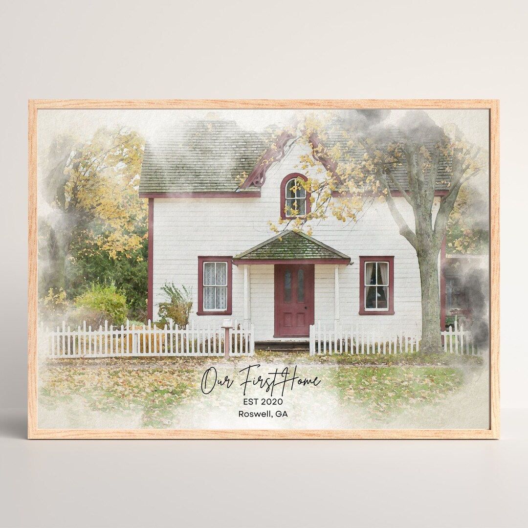 Custom Watercolor House Portrait: Personalized Home Art (digital ...