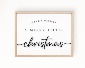 Merry Little Christmas Printable Wall Art: Minimalist Holiday Decor (Digital Download)