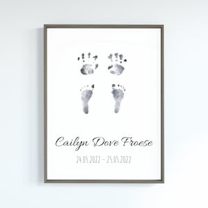 Personalisierte Baby Hand und Fußabdrücke, individuelle Geburt Druck, Neugeborene Fußabdruck, Baby Fußabdruck Poster, 8X10 Printable