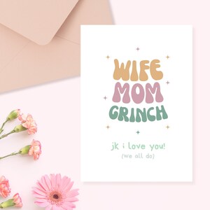 Funny Mother&#39;s Day Card Sarcastic Mother&#39;s Day Card from Husband to Wife Mother&#39;s Day Card Funny Wifey Mother&#39;s Day Card Grinch Mother&#39;s Day