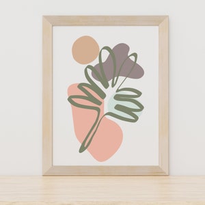 Green Leaf Abstract Art: Modern Wall Decor for Home or Office | Botanical Abstract Print | Contemporary Green Leaf Art Print