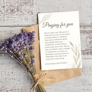 Carte de sympathie personnalisable Priant pour vous Carte de condoléances personnalisée Carte imprimable Carte de deuil Option de message personnalisé disponible