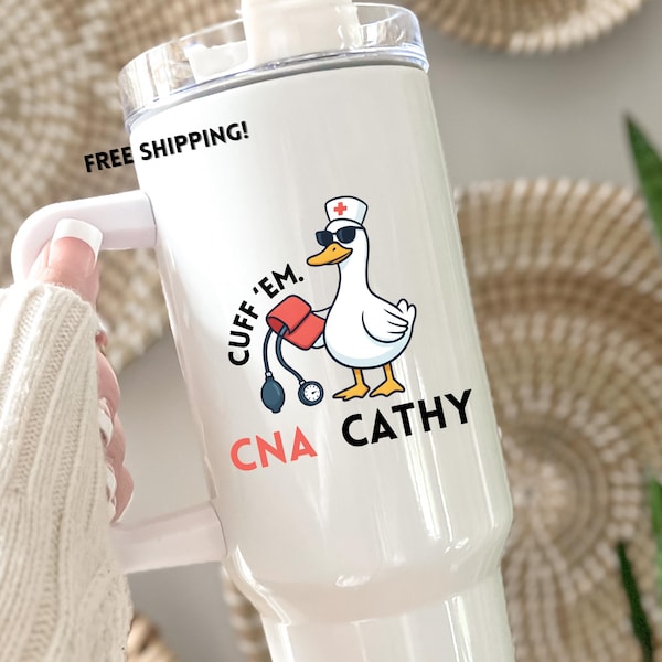 Certified Nursing Assistant 40oz Tumbler with Handle, Nurse Appreciation Gift for CNA