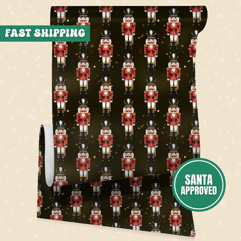 Nutcracker Ballet Personalized Wrapping Paper, Ballerina Custom Name Gift Wrap Roll