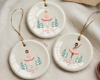 Personalized Ballerina Ornament, Girls Custom Ballet Christmas Keepsake