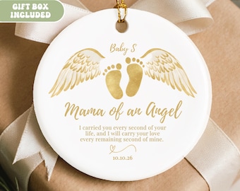 Personalized Miscarriage Ornament, Baby Memorial for Loss of Baby Gift, Mama of an Angel Keepsake