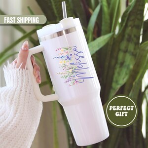 Custom Personalized Name Tumbler | Girl&#39;s Trip Tumbler | Stainless Steel Cup Straw | Bridesmaid Gift | Wedding | Mother&#39;s Day | Birthday Cup