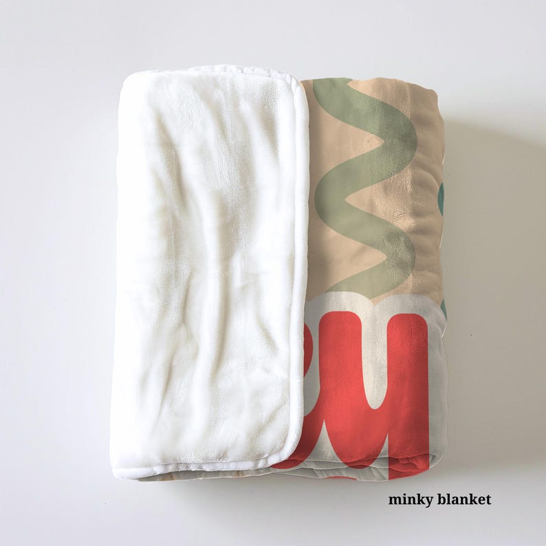 Personalized Retro Rainbow Name Blanket, Custom Teen Girl Gift, Baby