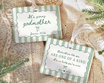 Personalized Godmother Ornament, Godmother Christmas Gift, Custom Godparent Keepsake 2026