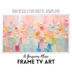 Spring Frame TV Art, Abstract Pastel Frame Tv Art, Pink Samsung Artwork, Frame TV Art Store Frame Art Spring Pink Abstract Floral Download