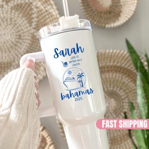 Vacation Tumbler Custom Cruise Vacation Gift For Girl&#39;s Trip, Life Is Better On A Cruise 40oz Tumbler With Handle For Women Travel Mug Cup