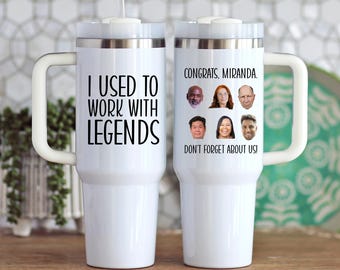 Custom Retirement Photo Tumbler, Retired Coworker 40oz Tumbler with Handle Going Away Retiree Gift