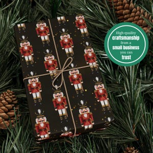 Nutcracker Wrapping Paper, Ballet Gift Wrap Set, Moody Holiday Paper Roll