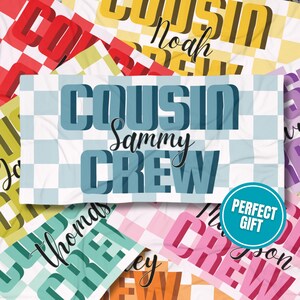 Cousin Crew Beach Towel Personalized Matching Cousin Trip Gift Custom Name Pool Towel Family Vacation Squad Towels Cousin Gift