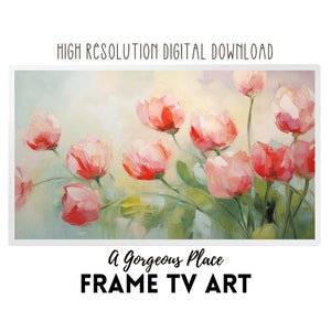 Frame Tv Spring Art, Soft Floral TV Art File, Tulip Easter Art for Frame Tv Spring Frame TV Art, Abstract Pastel Frame Tv Digital Easter Art