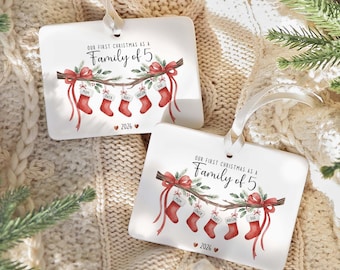 Personalized Family Story Ornament, First Christmas As A Family Of 5, Custom Keepsake 2026
