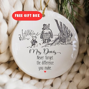 Personalized Teacher Ornament, Never Forget The Difference You Make Teacher Keepsake, Educator Gift