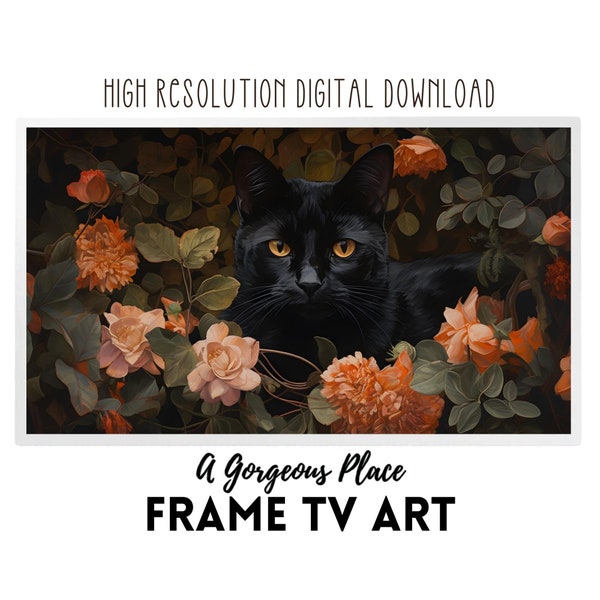 Frame Tv Halloween Art Vintage Halloween Tv Art Halloween TV Frame Art Tv Samsung Tv Art for LG Frame Tv Art Halloween Spooky Black Cat