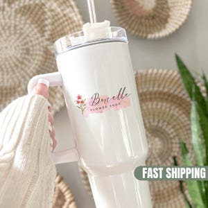 Custom Logo Tumbler Corporate Gift For Company, Business Logo 40oz Tumbler With Handle Company Logo Cups Travel Mug Coffee Cups Bulk Order