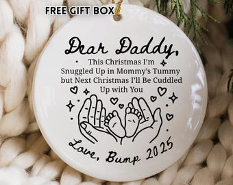 New Dad Pregnancy Ornament from Baby, Personalized Daddy Gift from Bump
