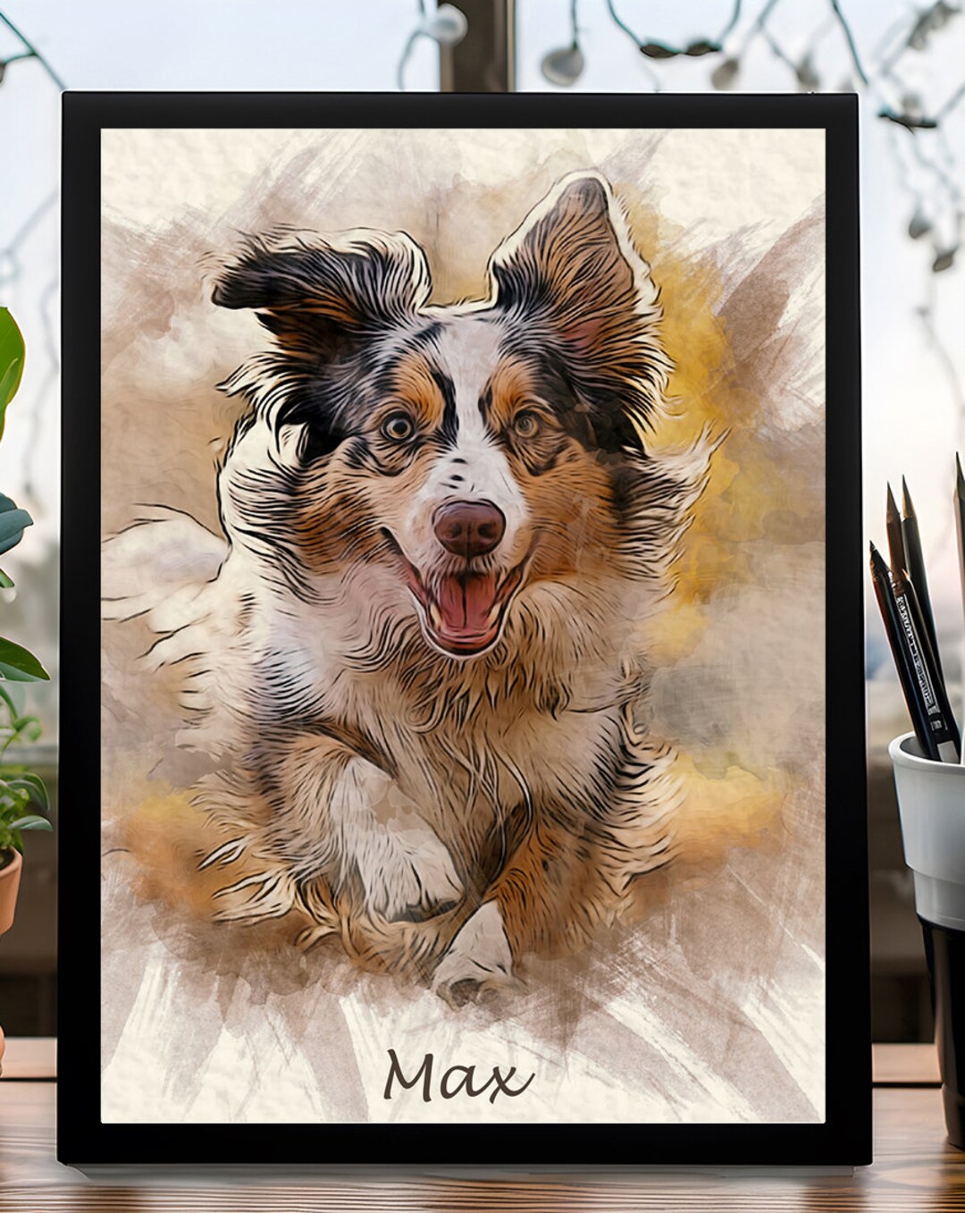 Custom Pet Portrait From Photo, Custom Dog Portrait, Gift for Pet