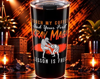 Krav Maga Tumbler 20 Oz With A Design For Krav Maga Fighter