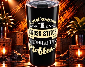 Cross-Stitch Tumbler 20 Oz Made Of Stainless Steel For Cross-Stitch Lover