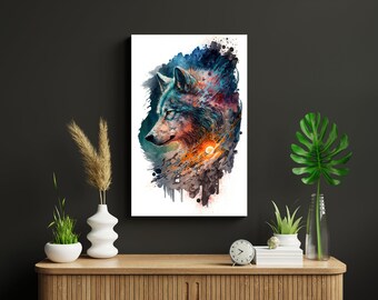 Wolf Poster, Wolf Wall Art, Wolf Print, Wolves Painting, Funny Wolf Lover Gift