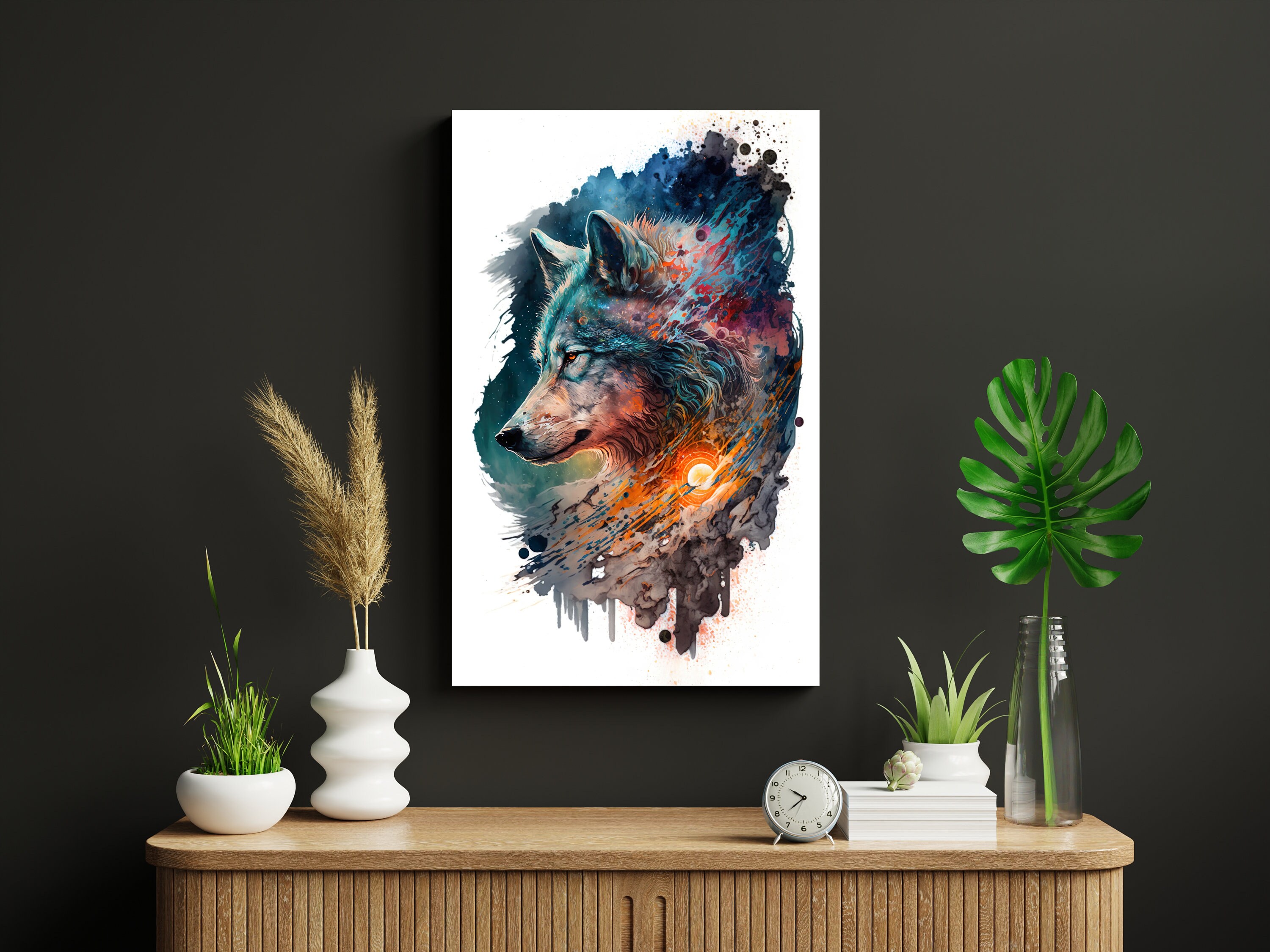 Wolf Poster, Wolf Wall Art, Wolf Print, Wolves Painting, Funny Wolf ...