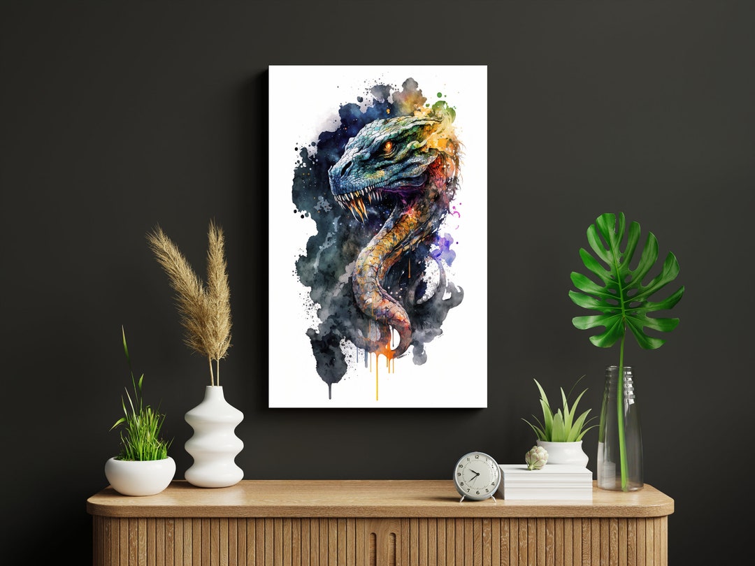 Snake Poster, Snake Wall Art, Snake Print, Snakes Painting, Funny Snake ...