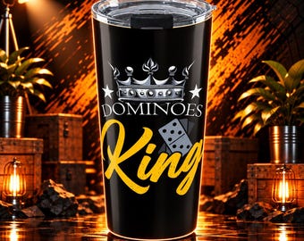 Dominoes Tumbler 20 Oz Made Of Stainless Steel For Dominoes Player