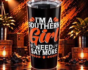 Southern Belle Tumbler 20 Oz Made Of Stainless Steel For Southern Fans