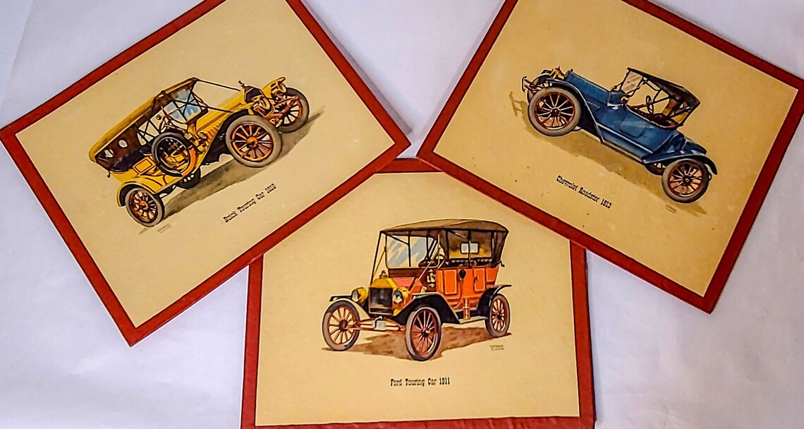Vintage Car Prints Unframed Originals Ford Buick | Etsy
