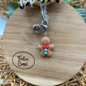 Amuleto para porta credencial con forma de hombre de jengibre, amuleto para porta credencial, accesorios para porta credencial, amuleto de pan de jengibre, tirador de cremallera, tirador de cremallera para niños, credencial pediátrica