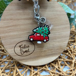 Christmas tree badge reel charm, badge reel charm, badge reel accessories, Christmas tree charm, zipper pull, project bag charm