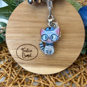 Cat badge reel charm, badge reel charm, badge reel accessories, cat charm, zipper pull, kids zipper pull, pediatric badge reel, cat lover