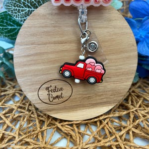 Valentine’s badge reel charm, badge reel charm, badge reel accessories, Valentine’s Day charm, zipper pull, project bag charm, heart charm