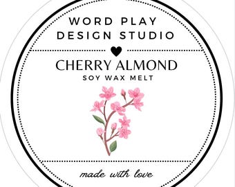 Cherry Almond Soy Wax Melt, Bathroom, Closet, Hallway, Home Fragrance, Clean Fresh Scent