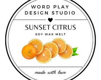 Sunset Citrus Soy Wax Melt: Sweet Orange & Mandarin Scent