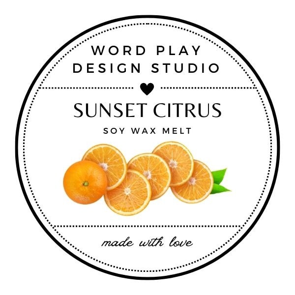 Sunset Citrus Soy Wax Melt, Sweet Orange, Mandarin Scented, Home Fragrance, Gift For Her, New Home