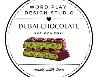 Dubai Chocolate Bar Scented Wax Melt, Pistachio Cream, Bakery Scent, Homemade Glitter Wickless Candle, Soy Wax, Candy Bar, Birthday Theme