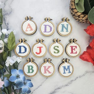 Alphabet Cross Stitch Pattern for Mini Hoops