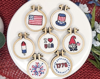 Grand lot de modèles de point de croix patriotiques (tous les mini-modèles patriotiques)