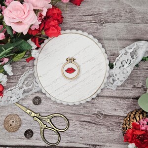 Mini Red Lips Cross Stitch Pattern