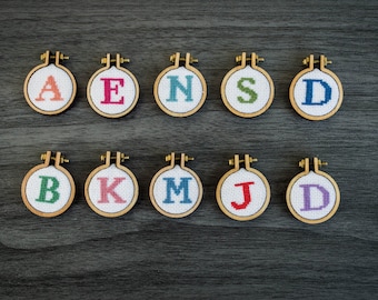 Alphabet Cross Stitch Pattern for Mini Hoops