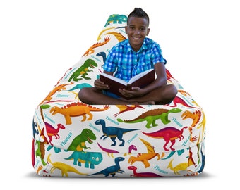 Dinosaurier Sitzsack Stuhlbezug | Wunschname Bean Bag Cover | Kinder Sitzsack | Personalisierte Bohnentasche