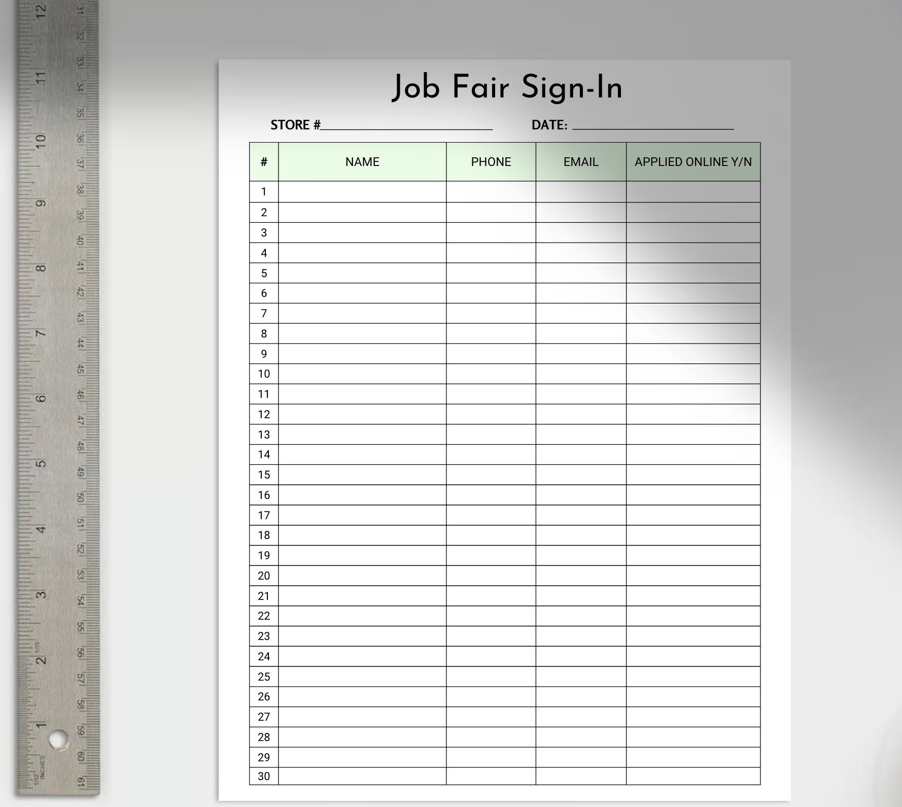 Printable Job Fair Sign-in/sign-up Sheet Digital Download - Etsy Canada